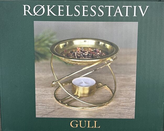 Røkelssesstativ i gull