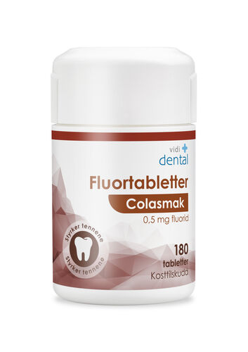 Vidi dental fluortabletter 0,5 mg colasmak 180 stk