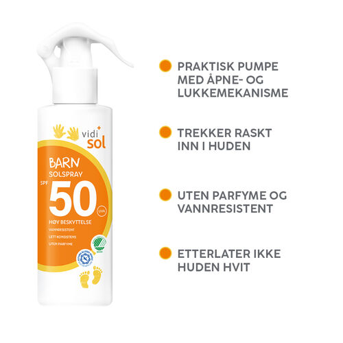 Vidi solspray til barn SPF50 200 ml