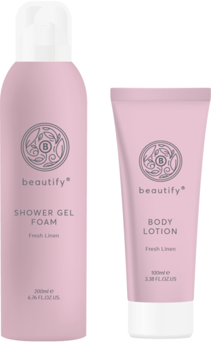 Beautify gavesett med dusjskum og bodylotion