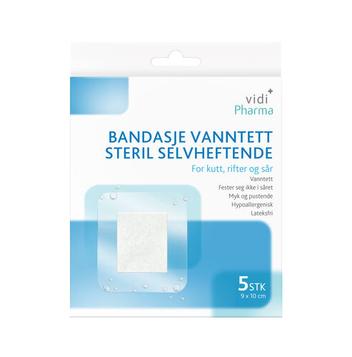 Vidi Pharma bandasje vanntett steril selvheftende 9x10 cm
