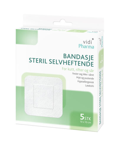 Vidi Pharma bandasje steril selvheftende 10x10cm