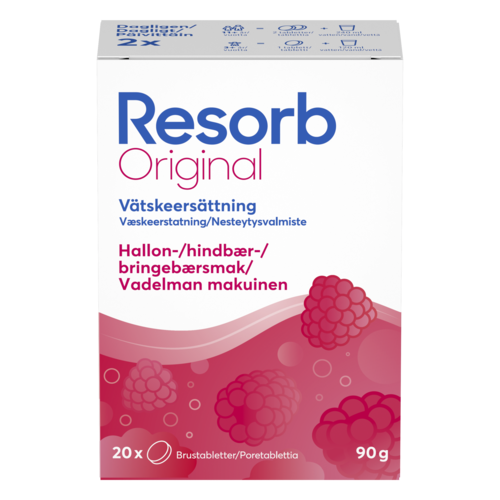 Resorb Original Bringebær brusetabletter 20 stk