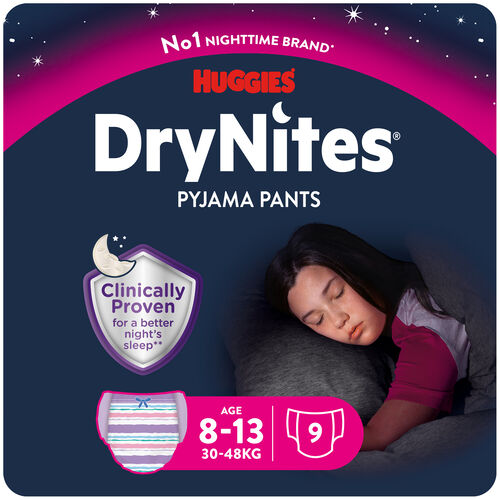 DryNites bleie jente 8-15 år 9 stk