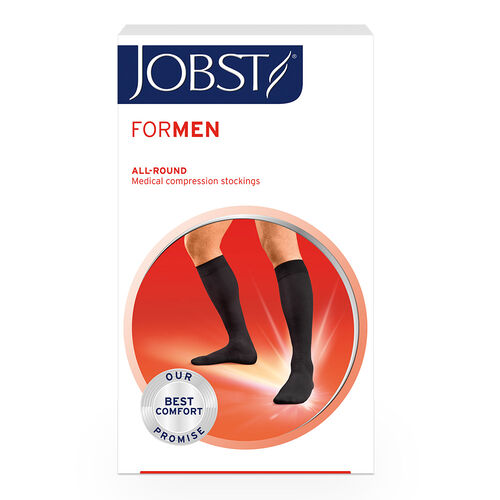 JOBST ForMen klasse 2 knestrømpe uten tå sort 1 par