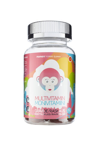 Monkids Multivitamin Gravid blodappelsin 60 stk