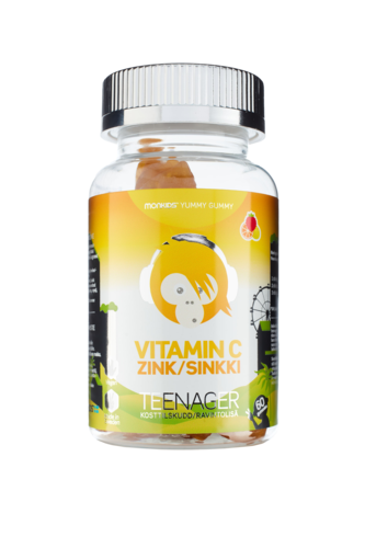 Monkids Vitamin C+Sink Teenager fruktsmak 60 stk