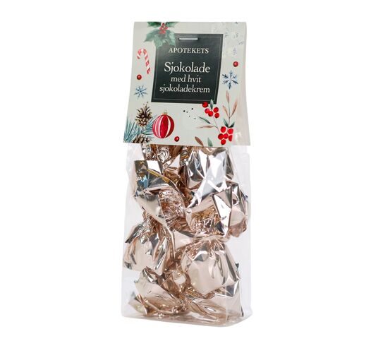 Apotekets sjokolade med hvit sjokoladekrem 100 g