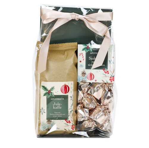 Apotekets gavepose julekaffe og sjokoladekuler