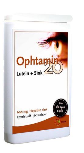 Ophtamin 20 lutein + sink 600 mg 360 tabletter