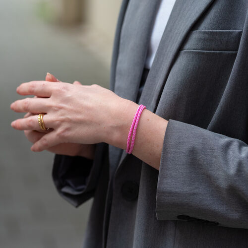 Rosa sløyfe-armbånd