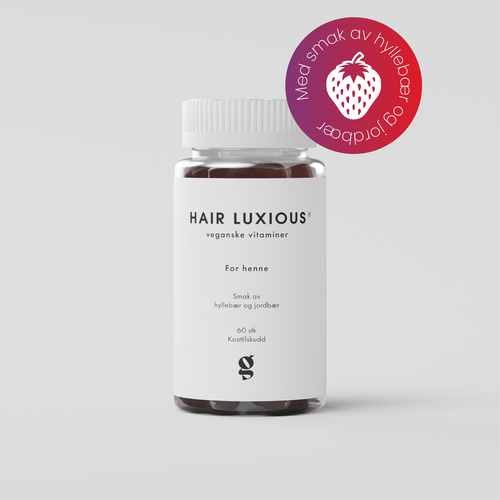 Hair Luxious for henne - veganske gummies med hyllebær og jordbærsmak 60 stk