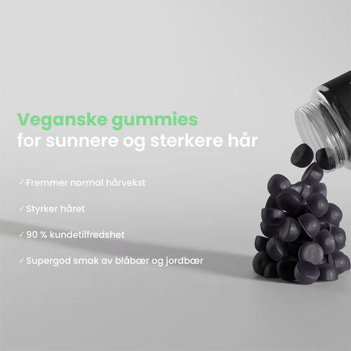 Hair Luxious gummies for han med blåbær og jordbærsmak 60 stk