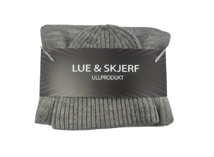 Lue og skjef grå onesize