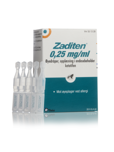 Zaditen øyedråper 0,25 mg/ml