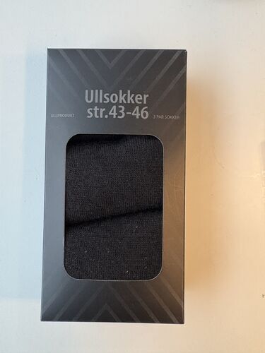 Ullsokker sort str 43-46