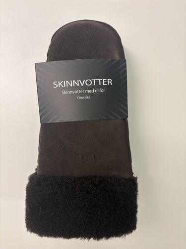 Skinnvotter dame brun onsize